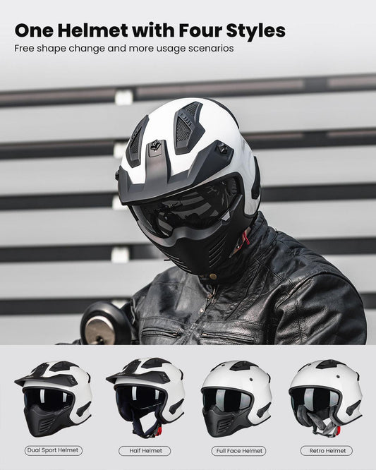 ILM Open Face Motorcycle 3/4 Half Helmet Model 726X