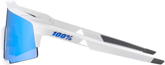 100% Speedcraft Sunglasses - White - Blue Mirror 60007-00012
