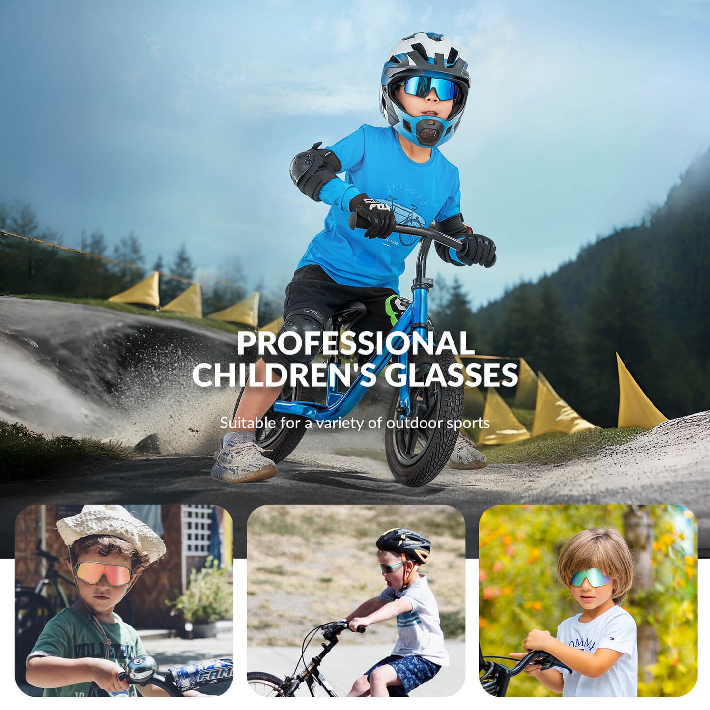 ROCKBROS Kids Polarized Cycling Sunglasses UV400 Bike Glasses