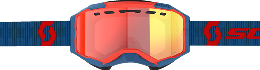 SCOTT Fury Snow Cross Goggle - Dark Blue/Neon Red - Light Sensitive Red Chrome 278604-7698341