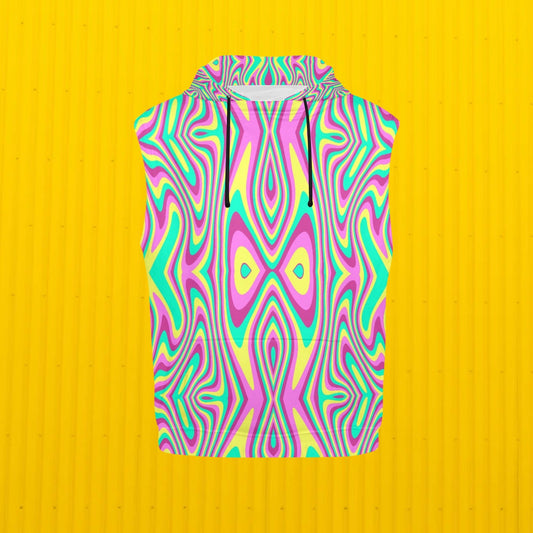 Psychedelic Sleeveless Hoodie Tank Top Sweat-proof Odor-Resistant