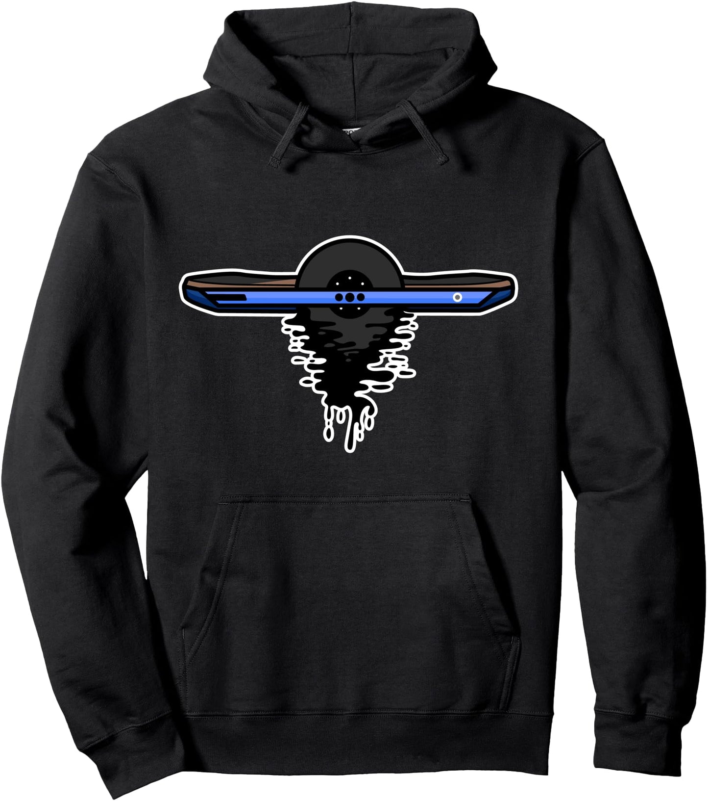 Melting One Wheel Skateboard Riding Electric Float Ride Pullover Hoodie