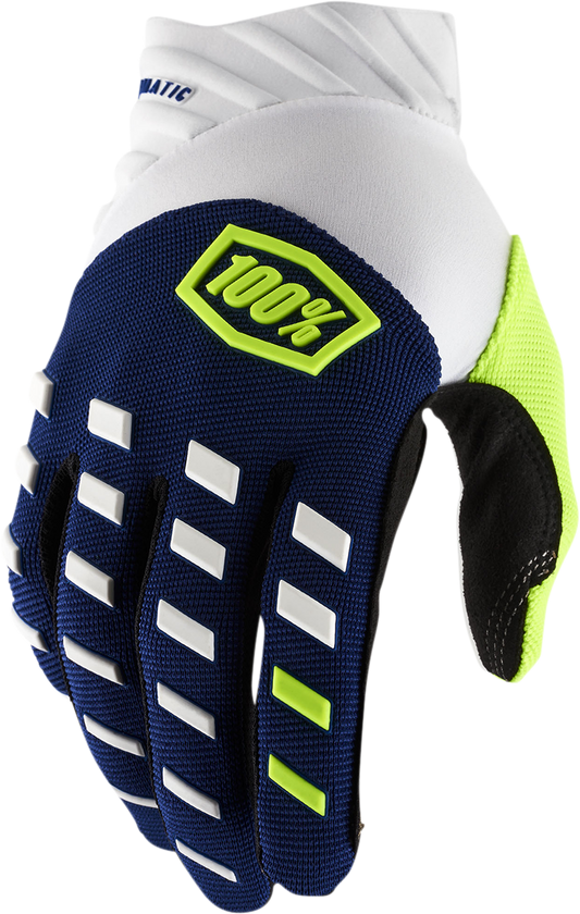 100% Airmatic Gloves - Navy/White - Large 10000-00017