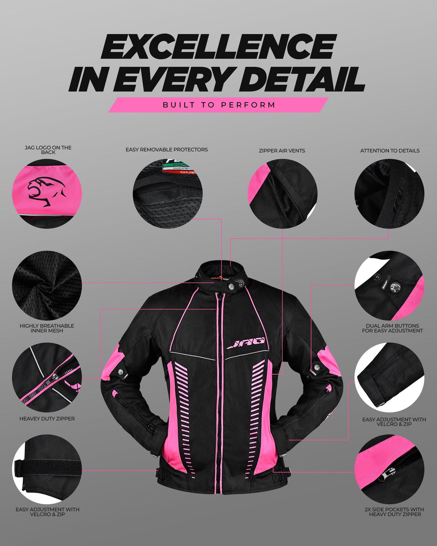 Diana Women's Motorcycle Jacket (Pink)