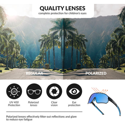 ROCKBROS Kids Polarized Cycling Sunglasses UV400 Bike Glasses