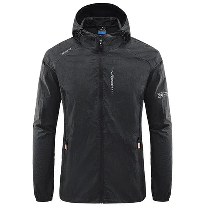 Men's UPF 50+ Sun Jacket: Quick-Dry Thin Hooded Windbreaker