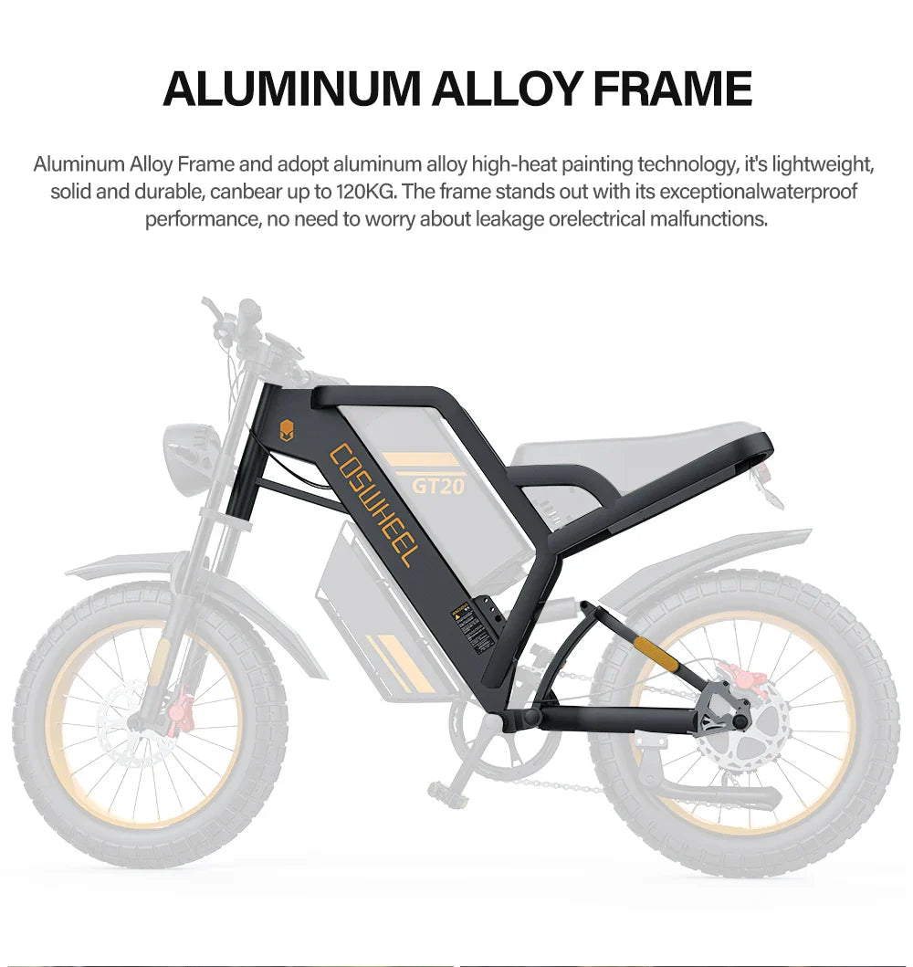 Coswheel Ebike GT20 Adult Electric Motorcycle Mountain Bikes 20Inch 48V Electric bike Fatbike Adult Motorcycles Drit bike