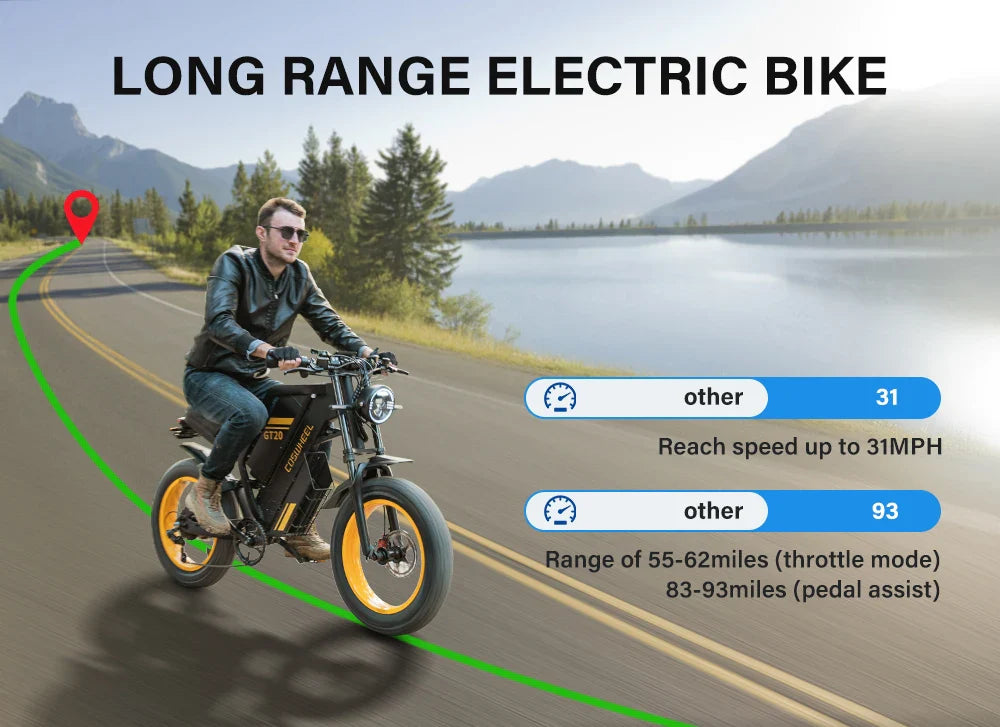 Coswheel Ebike GT20 Adult Electric Motorcycle Mountain Bikes 20Inch 48V Electric bike Fatbike Adult Motorcycles Drit bike