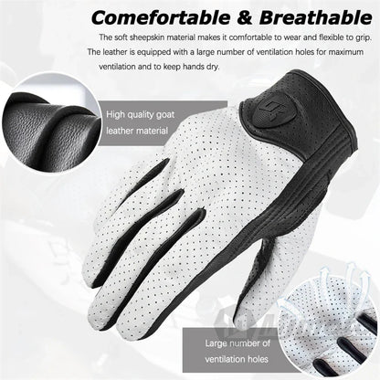 Leather Gloves Retro Biker