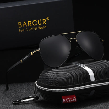 BARCUR Sunglasses Retro Chic Men Fashion Oversized Pilot Style Sunglasses with Mirrored TAC Lenses Durable Stainless Steel Frame for Hiking Outdoor Sports and Sun Protection for Summer