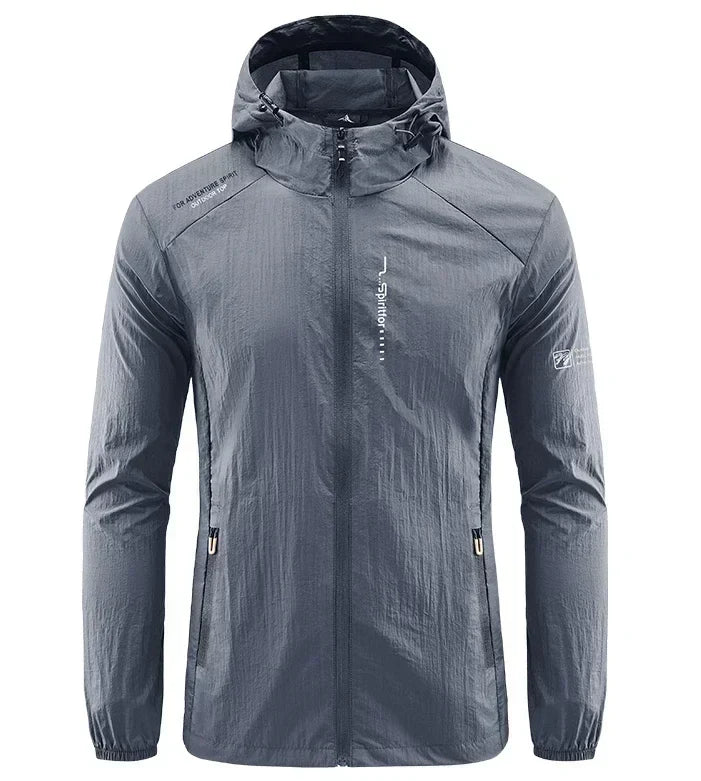 Men's UPF 50+ Sun Jacket: Quick-Dry Thin Hooded Windbreaker