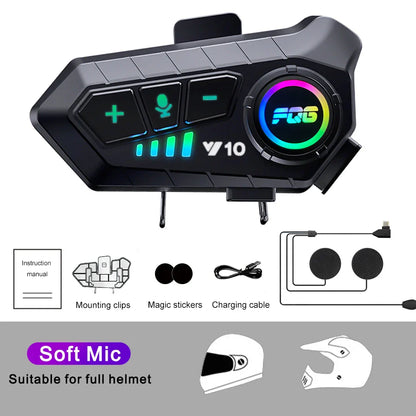 Bluetooth 5.3 Helmet Headset Wireless Hands-free Call Phone Kit Motorcycle Waterproof Earphone MP3 Music Player Speaker for Moto