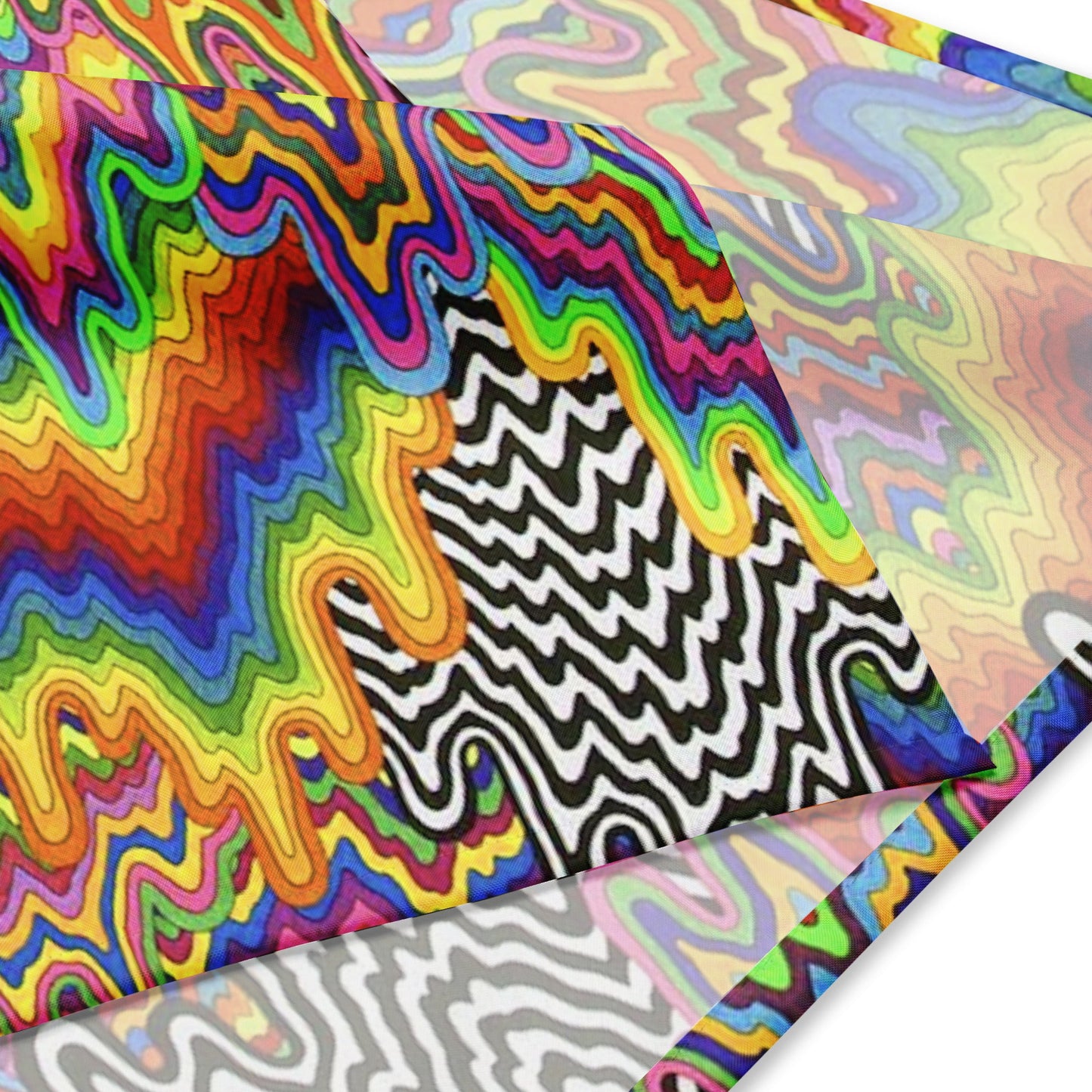 Psychedelic Rave Bandana Reversable Sweat Resistant Face Mask for Music Festivals Men Women