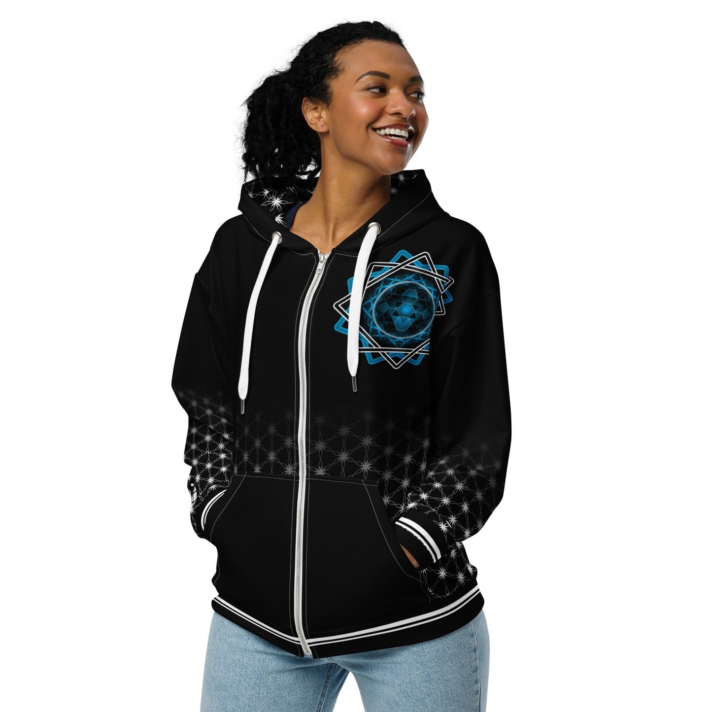 Mystic Melchizedek Hoodie - Merkaba Sigil & Portal | Sacred Geometry Unisex Zip Hoodie