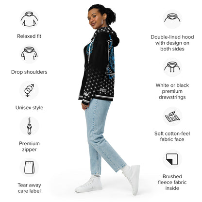 Mystic Melchizedek Hoodie - Merkaba Sigil & Portal | Sacred Geometry Unisex Zip Hoodie