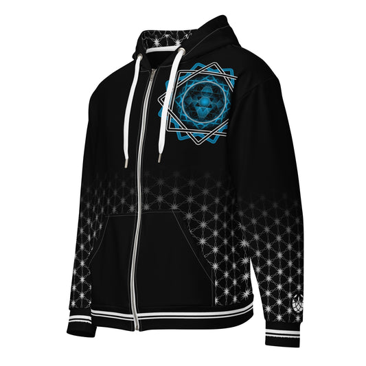 Mystic Melchizedek Hoodie - Merkaba Sigil & Portal | Sacred Geometry Unisex Zip Hoodie