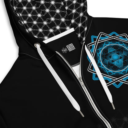 Mystic Melchizedek Hoodie - Merkaba Sigil & Portal | Sacred Geometry Unisex Zip Hoodie