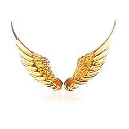 Car Stickers Metal 3D Double-sided Tape Stick 1 Pair Gold Sliver Wing Decals Decorations Emblem Logo Badge Bumper Trunk Tailgate Window Angel Wings Emblem 3D Metal Car Auto Symbol Motorcycle Car Styling Tools Accessories