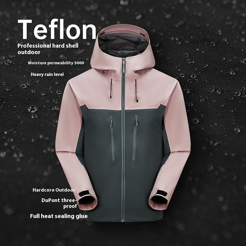 Men's And Women's Same Hard Shell Waterproof Single Layer Jacket Hiking