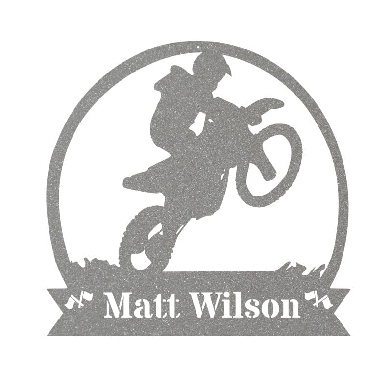 Dirt Bike Motorcycle Monogram Metal Sign