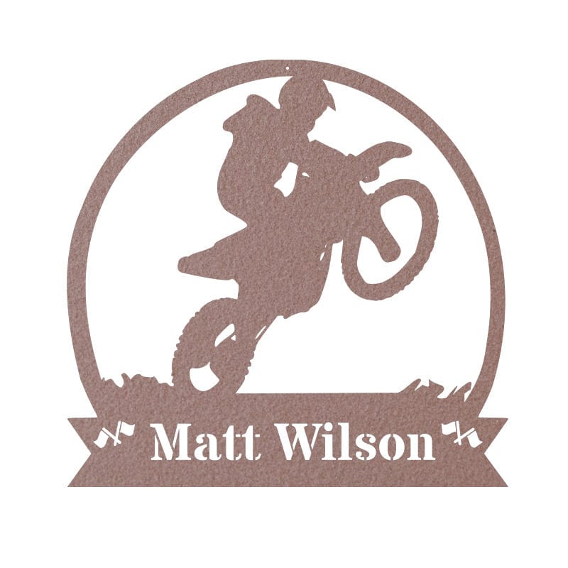 Dirt Bike Motorcycle Monogram Metal Sign