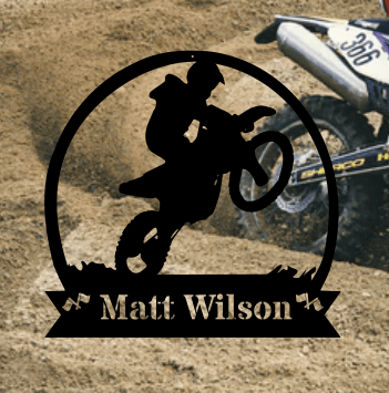 Dirt Bike Motorcycle Monogram Metal Sign