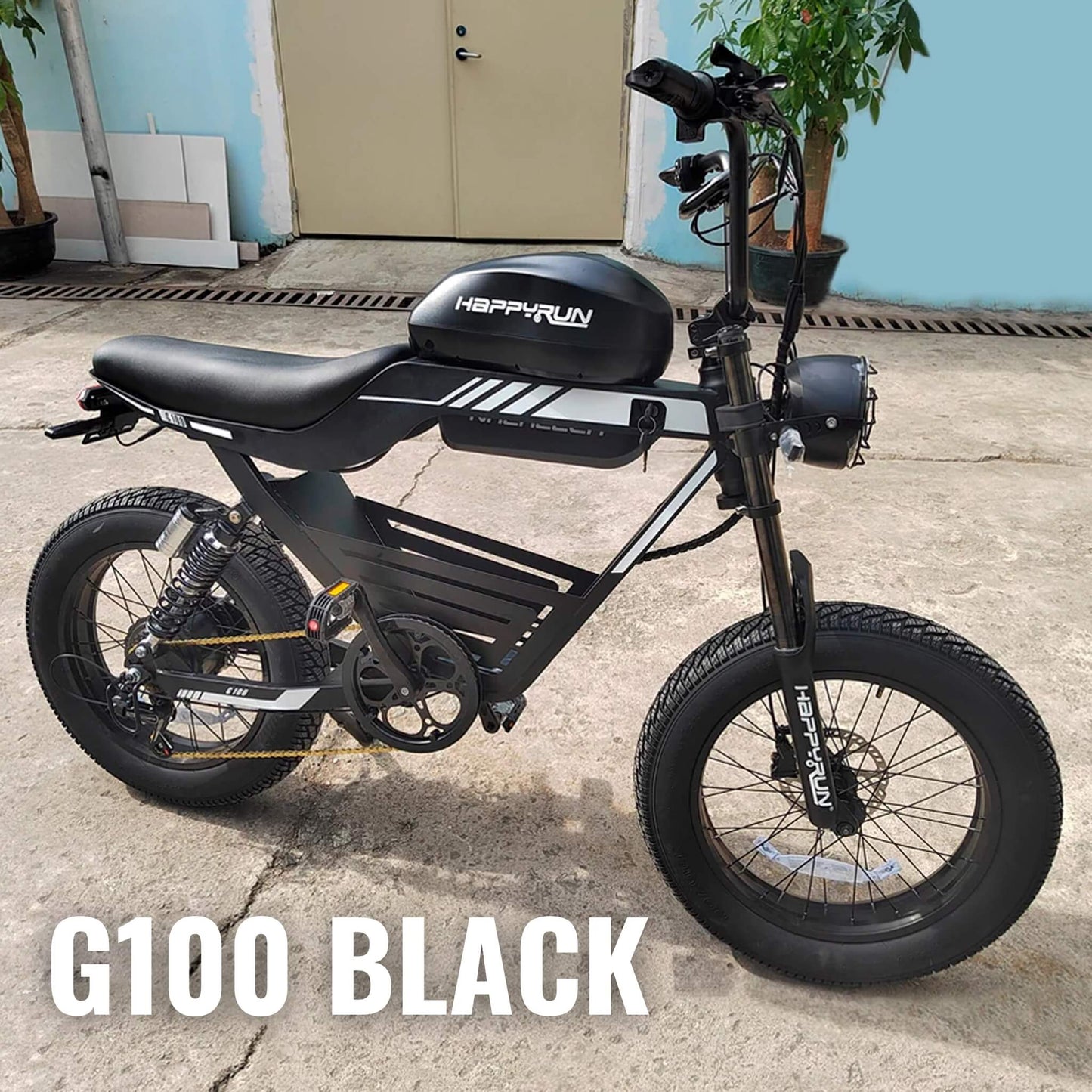 HappyRun G100 (G100 Pro) Long Distance Electric Fat Tire Bike Motorcycle (SAK95715)