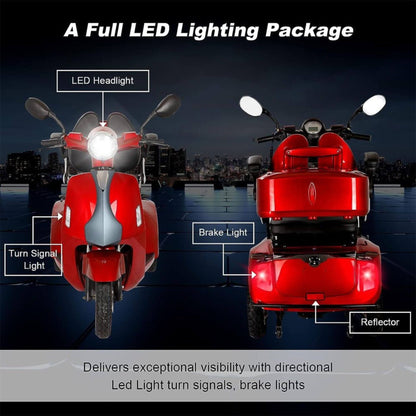 Zvg Heavy-Duty All-Terrain Electric Powered Mobility Scooter For Seniors & Adults, 800W (SAK96314)