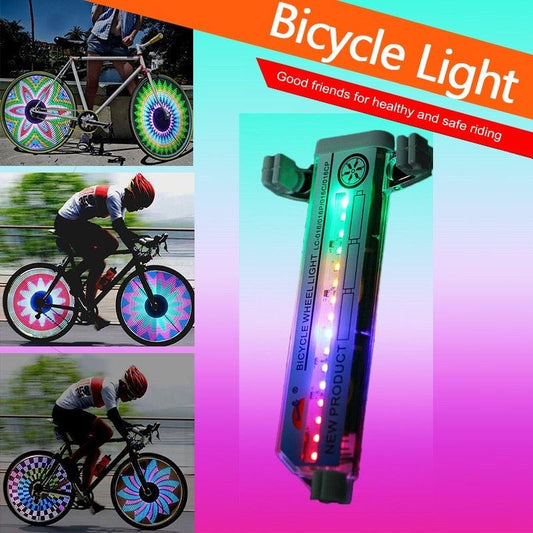 Multicolored Bicycle Wheel Light Double Sided LED Colorful Mountain Bike Spoke Warning Lights Tire Signal Reflective Wheel Lights Mountain Bike Wheel Light Outdoor Bicycle Riding Equipment Lamp