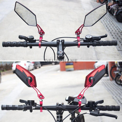 Bike Mirrors HD Blast Resistant Glass Lens Handlebar Mountain Bike Mirrors Adjustable Rotatable Bicycle Rearview Mirrors New Scratch Resistant Convex Lens Universal Adjustable Rotatable Handlebar Glass Lens For Road Mountain