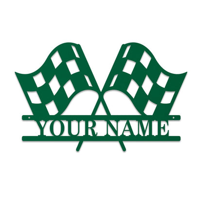 Racing Checkered Flag Monogram