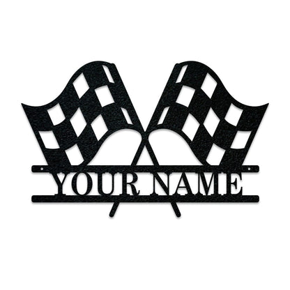 Racing Checkered Flag Monogram