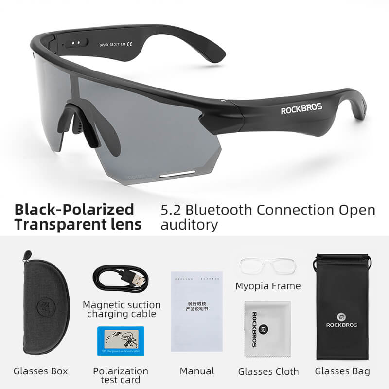 ROCKBROS Bluetooth Cycling Sunglasses Polarized Smart Glasses