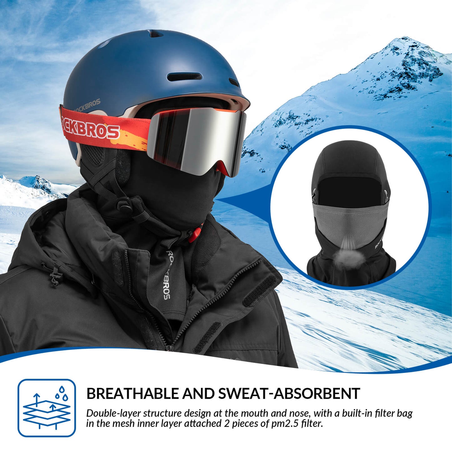 Thermal Ski Balaclava with Glasses Hole