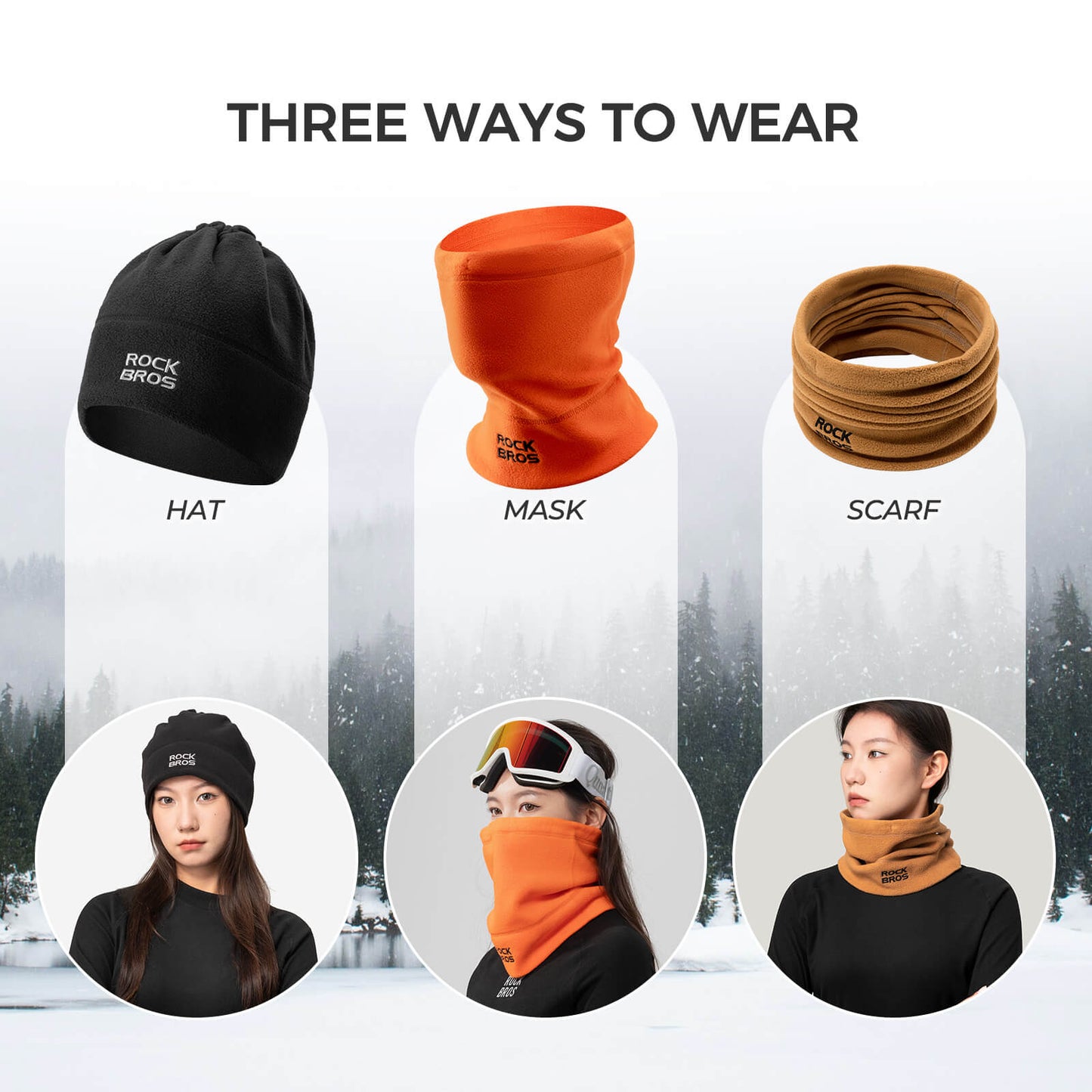 Winter Fleece Neck Warmer & Ski Mask
