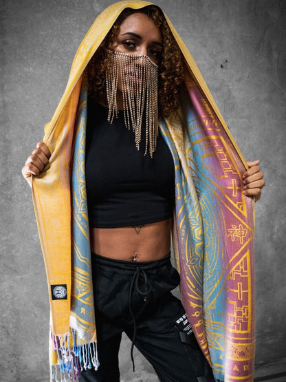 YELLOW AMETHYST DHARMA • Reversible Festival Shawl/Scarf